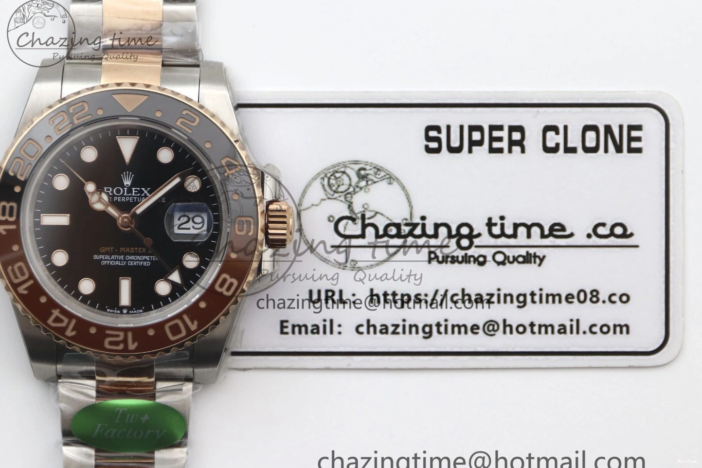 MiroTime 0413 GMT Master II 126711 CHNR 904L SS TW+ 1:1 Best Edition on SS RG Bracelet VR3186 CHS FreshLook 1976